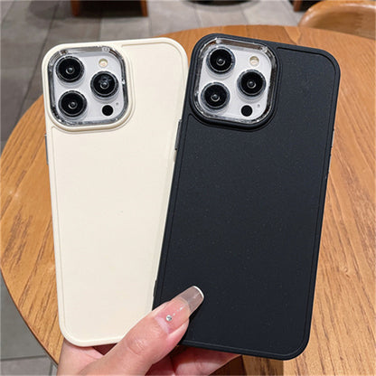 Funda con marco de metal sólido para iPhone 15 Pro, 7P y XR, color caramelo 