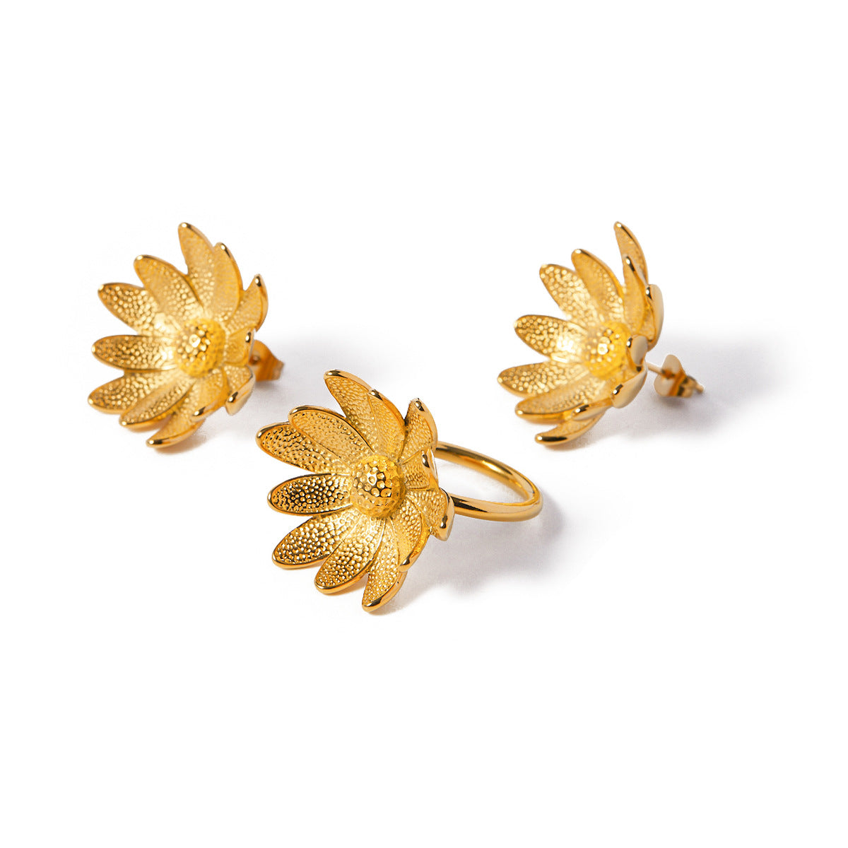 Stainless Steel Sunflower Earrings