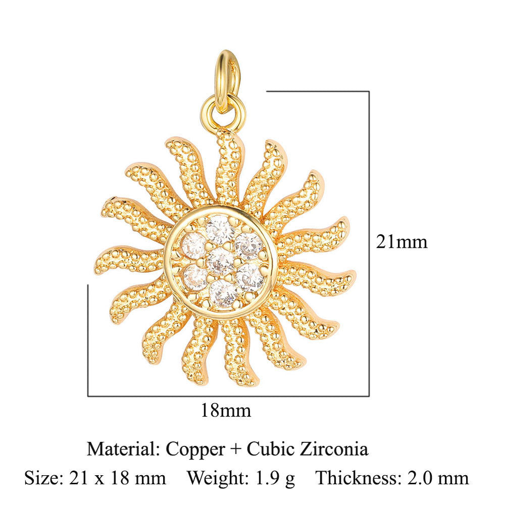 Pentagram copper zircon jewelry accessories pendant