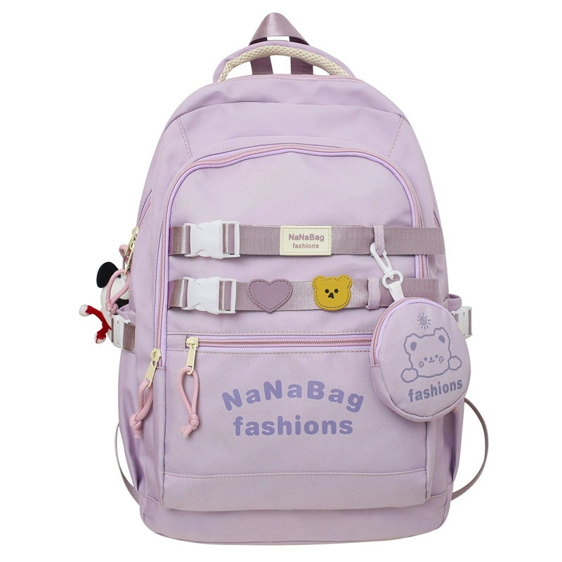 School bag backpack contrast color large capacity backpack