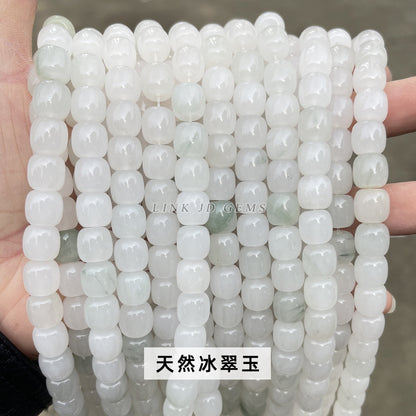 8/10Mm natural green Dongling jade loose beads