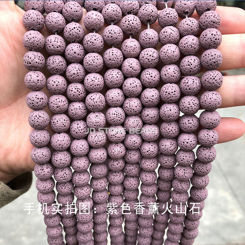 Colored volcanic stone loose beads