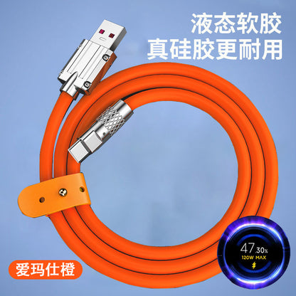 Cable de carga rápida Gold Mark de 120 W de aleación de zinc para Redmi K40/K50/K60 