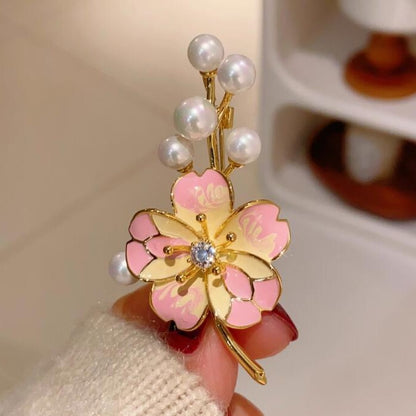 Peach Blossom Brooch Female Pearl