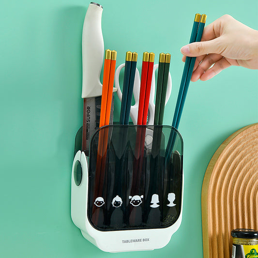 7-Slot Utensil Holder, No-Punch Drainage Box