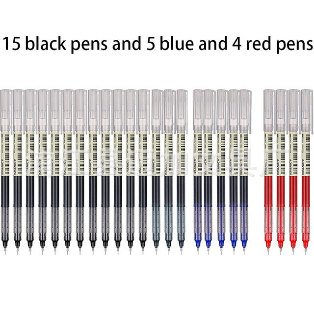 24 color straight liquid pen 0.5 black water-based pen