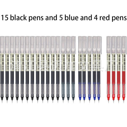 24 color straight liquid pen 0.5 black water-based pen