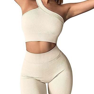 Seamless threaded solid color yoga suit three-piece set