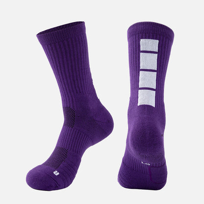 Mid-Length Basketball Socks Gradient Color Thick