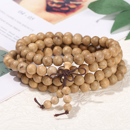 Golden nanmu multi-circle bead bracelet