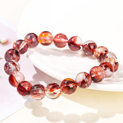 7A natural cow blood red glue flower crystal bracelet