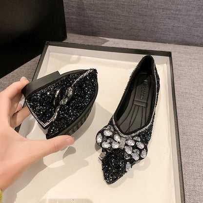 Rhinestone explosion platform shoes