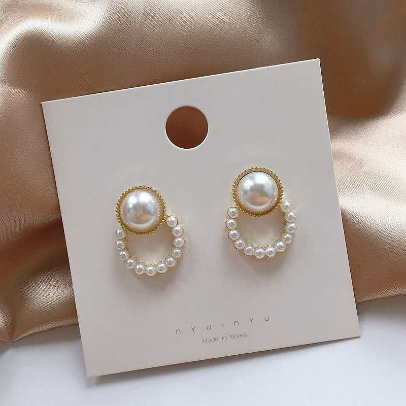 S925 Silver Needle Pearl Stud Earrings