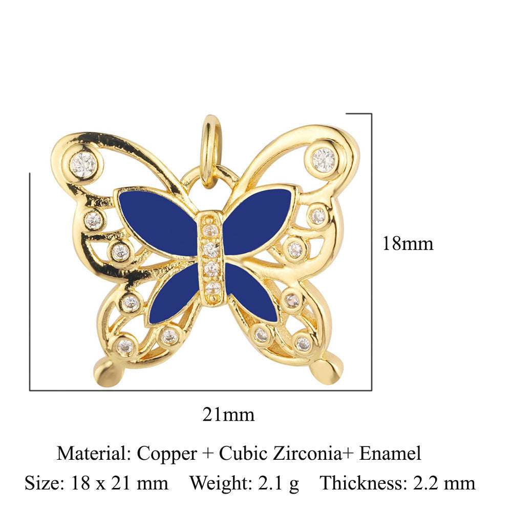 Dragonfly Elephant Dinosaur Copper Zircon Pendant