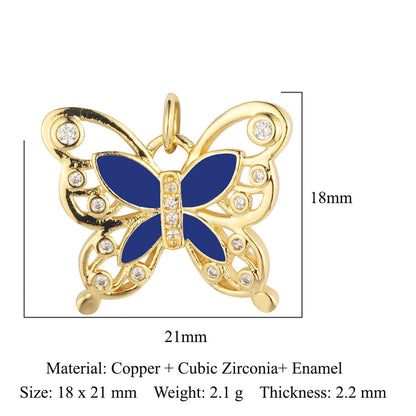 Dragonfly Elephant Dinosaur Copper Zircon Pendant