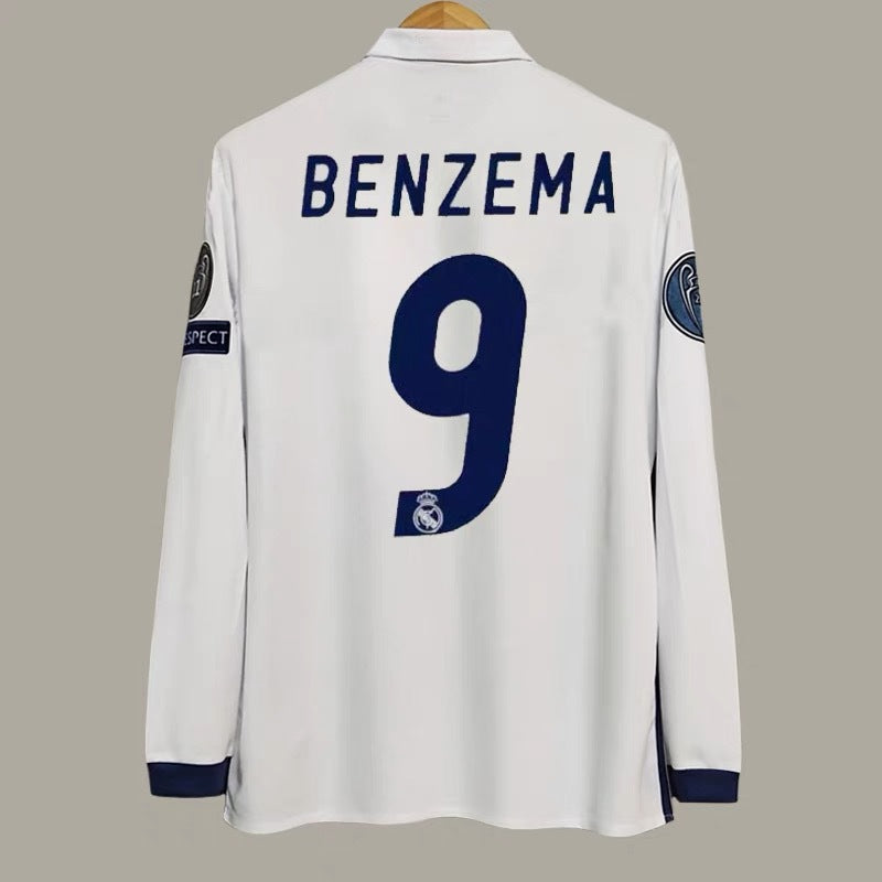 16-17 Real Madrid Home 7 Ronaldo 9 Benzema 4 Ramos Retro Jersey