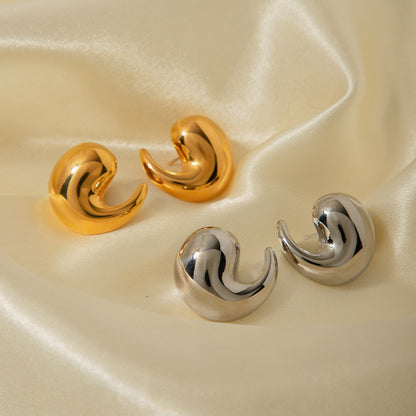 French Polished Hollow Earrings