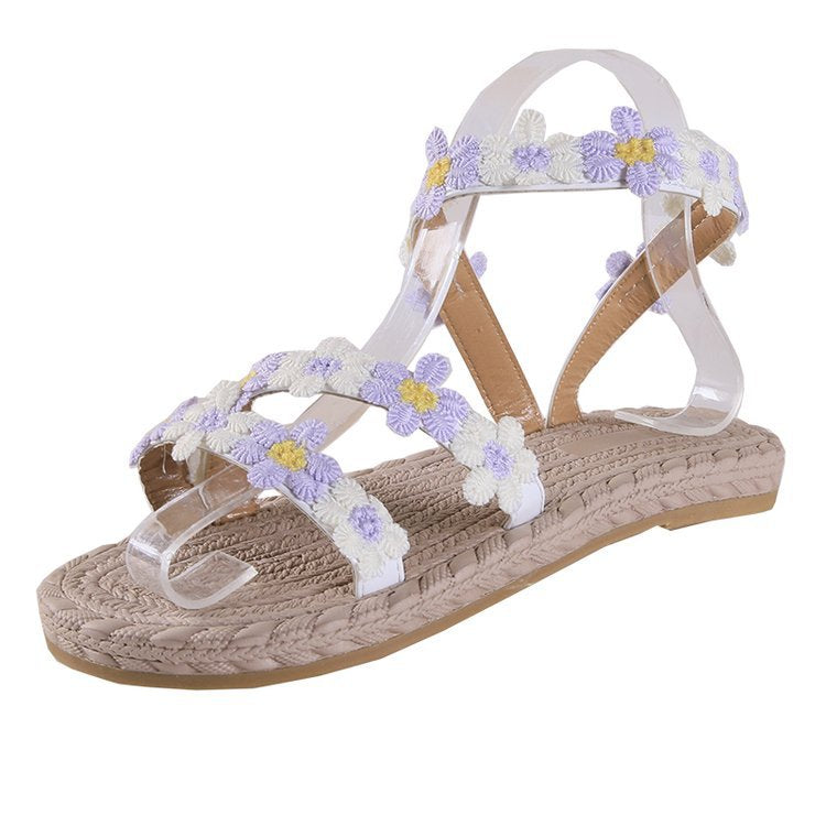 New flower flat sandals