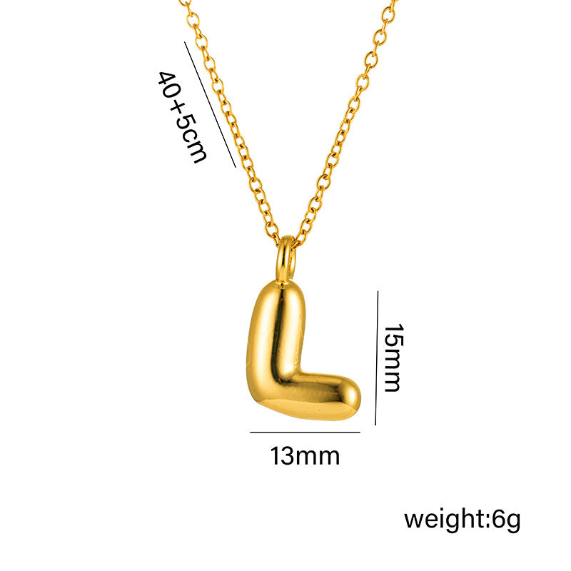 18K Gold Plated Initial Letter Pendant Necklace