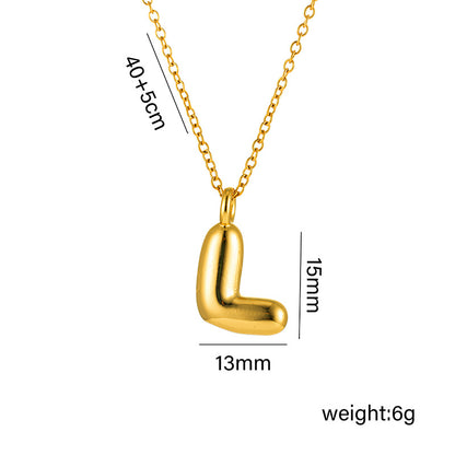 18K Gold Plated Initial Letter Pendant Necklace