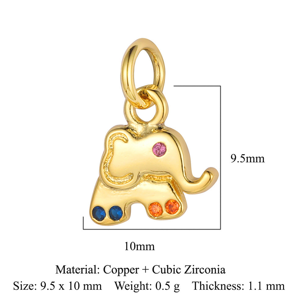 Butterfly Bee Elephant Copper Zircon Pendant