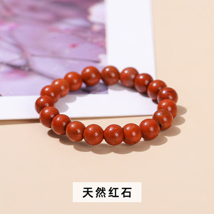 Natural powder crystal small bead ring