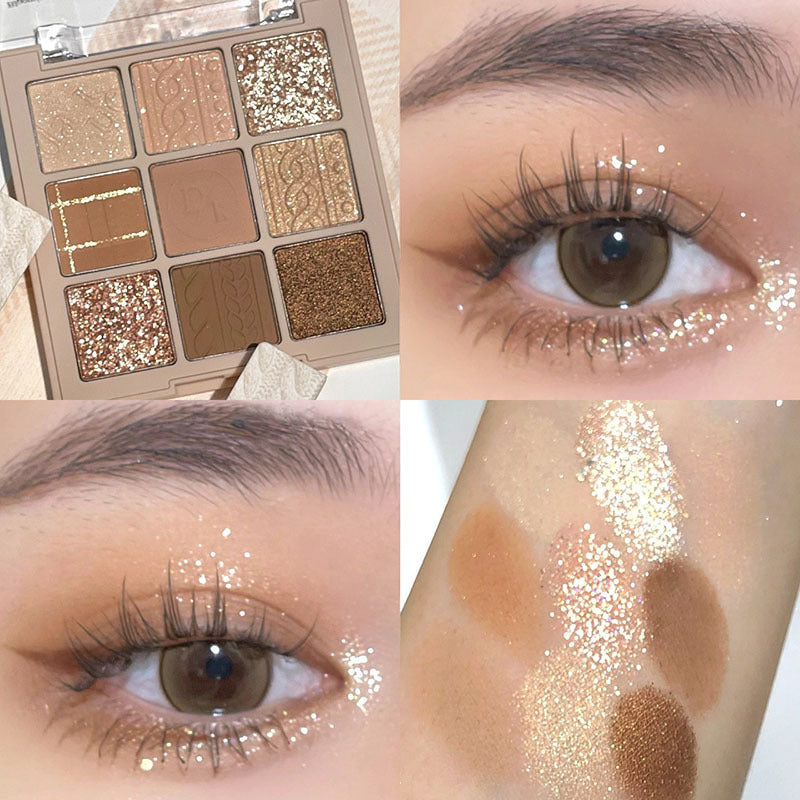 Paleta de sombras de ojos de copo de nieve con purpurina de 9 colores 