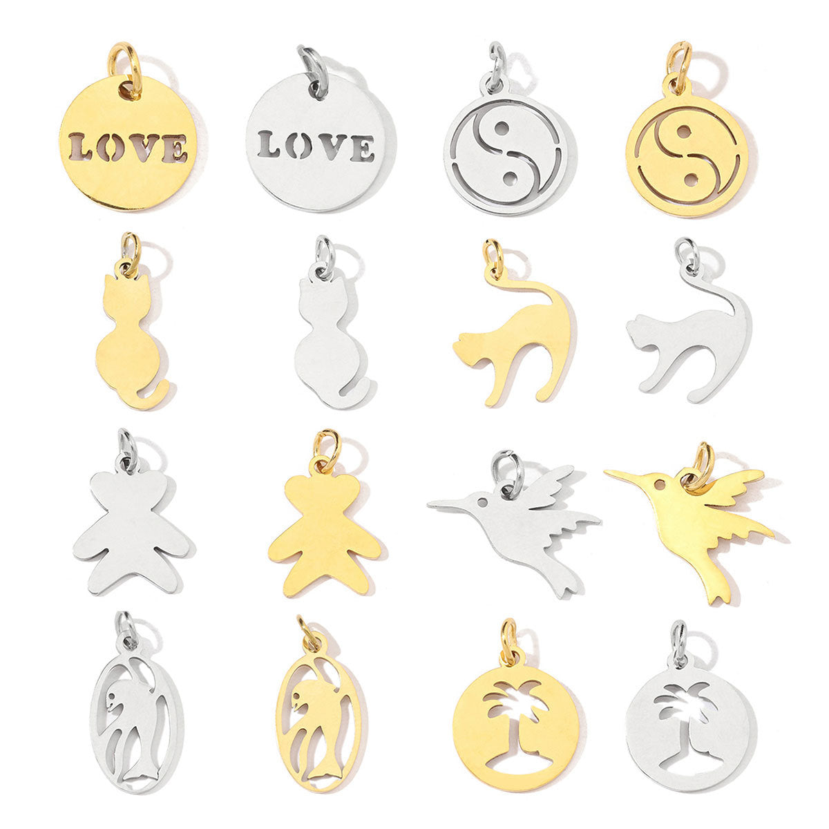 20 pcs/pack LOVE gossip bird titanium steel pendant