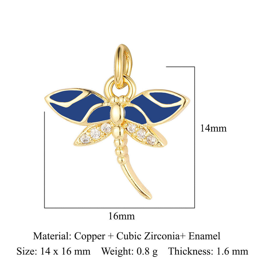 Heart-shaped copper zircon pendant bear snake scorpion