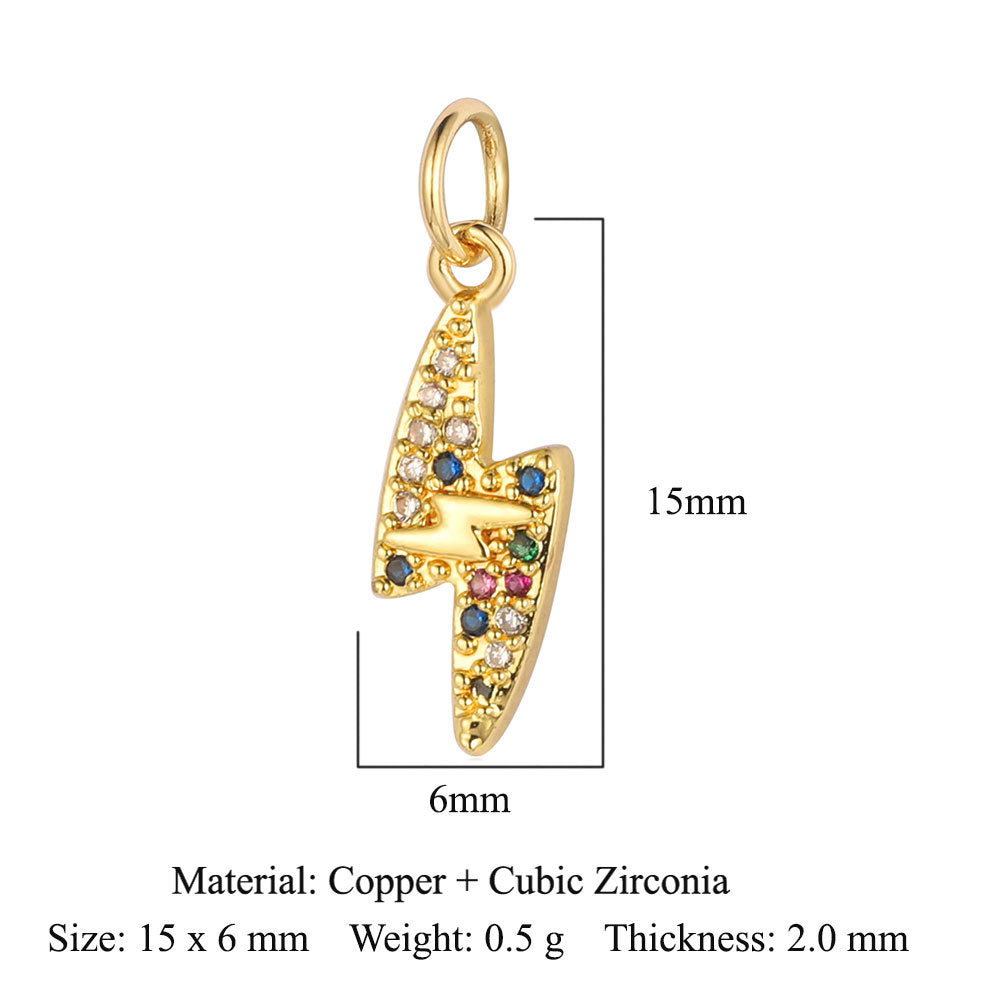 Lightning Cross Love Copper Zircon Pendant