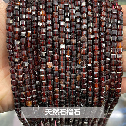 4Mm crystal agate square loose beads