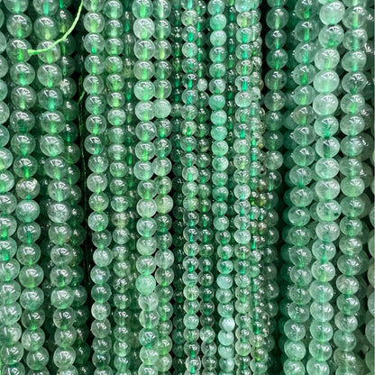 Cuentas de cuarzo fresa verde natural de 6-10 mm para joyería DIY 