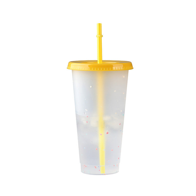 710Ml snowflake color-changing cold-changing temperature-sensing plastic cup