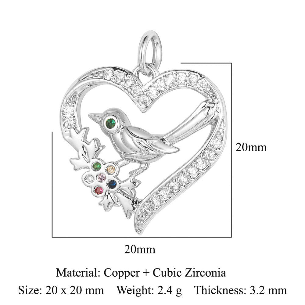 Butterfly Moon Rabbit Copper Zircon DIY Pendant