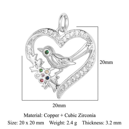 Butterfly Moon Rabbit Copper Zircon DIY Pendant