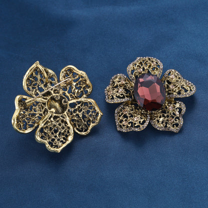 Crystal Flower Brooch