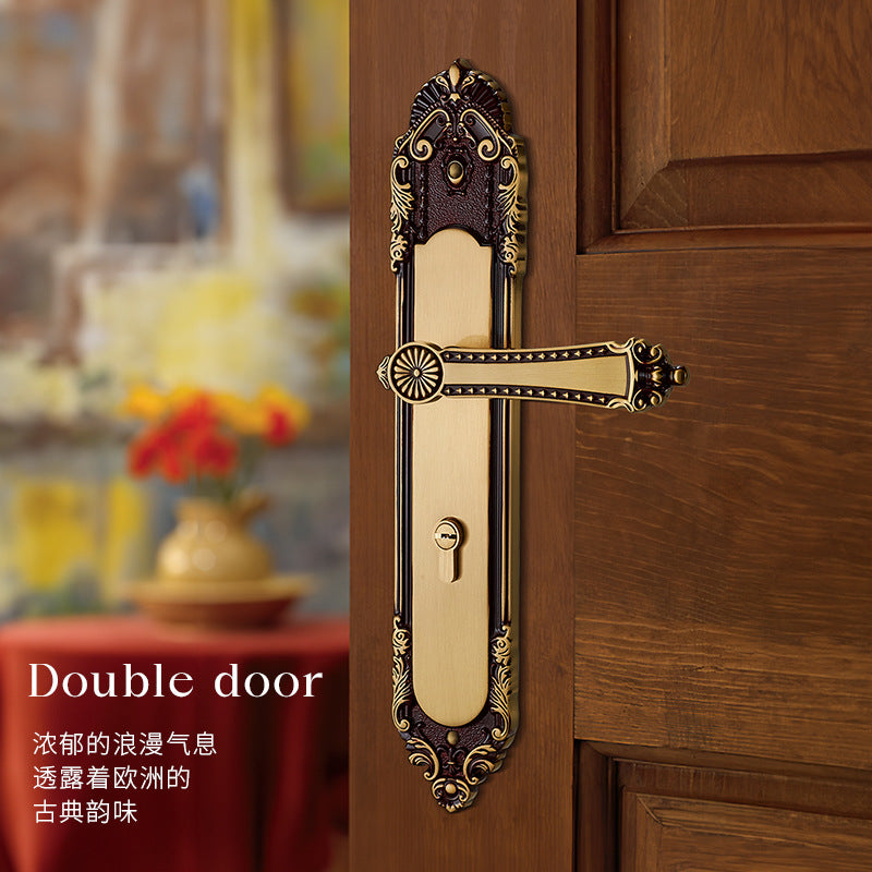 Chinese all-copper double-opening door lock