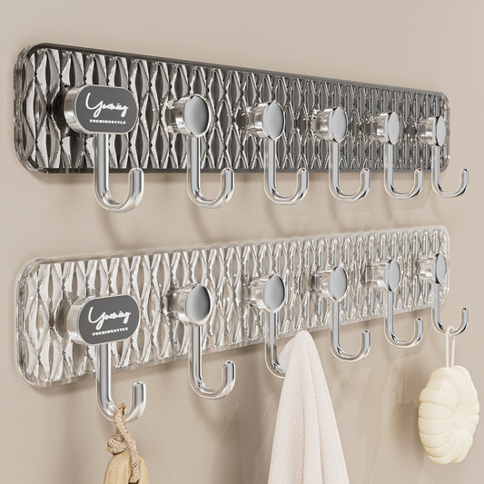 Transparent Row Adhesive Hooks No-Drill