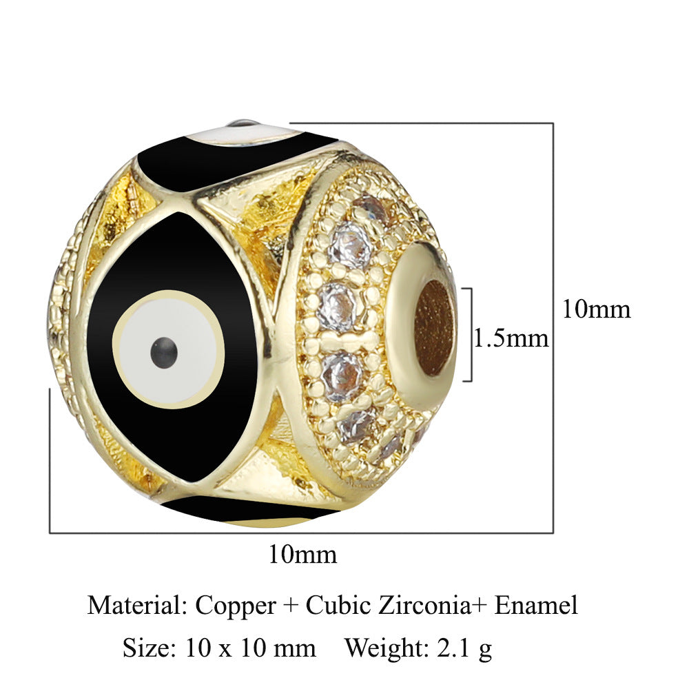 Dripping eyes copper zircon beads spacer beads