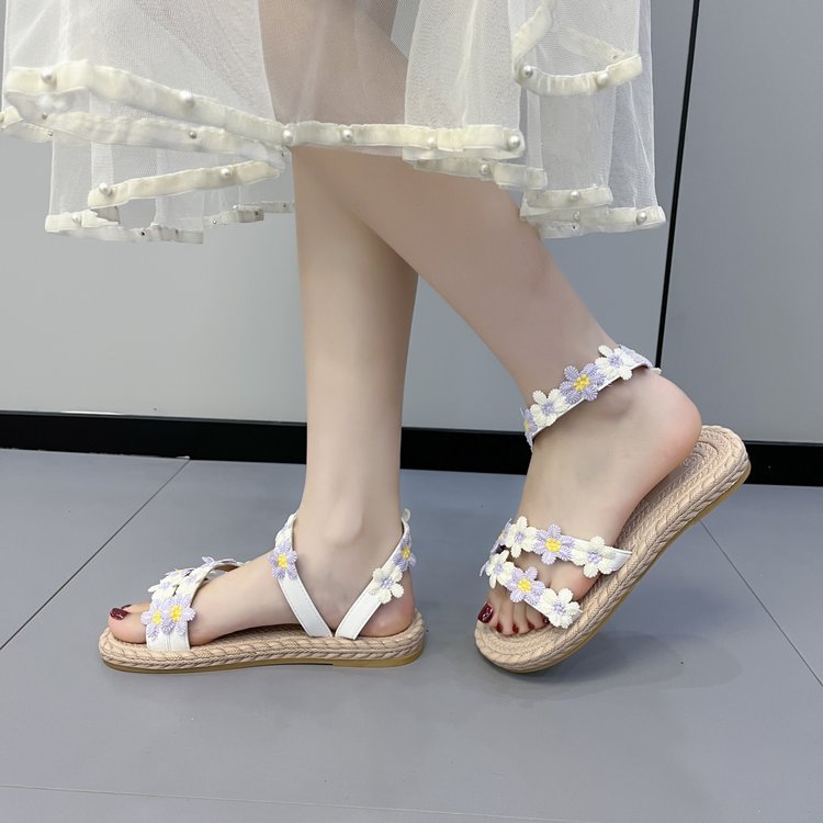 New flower flat sandals