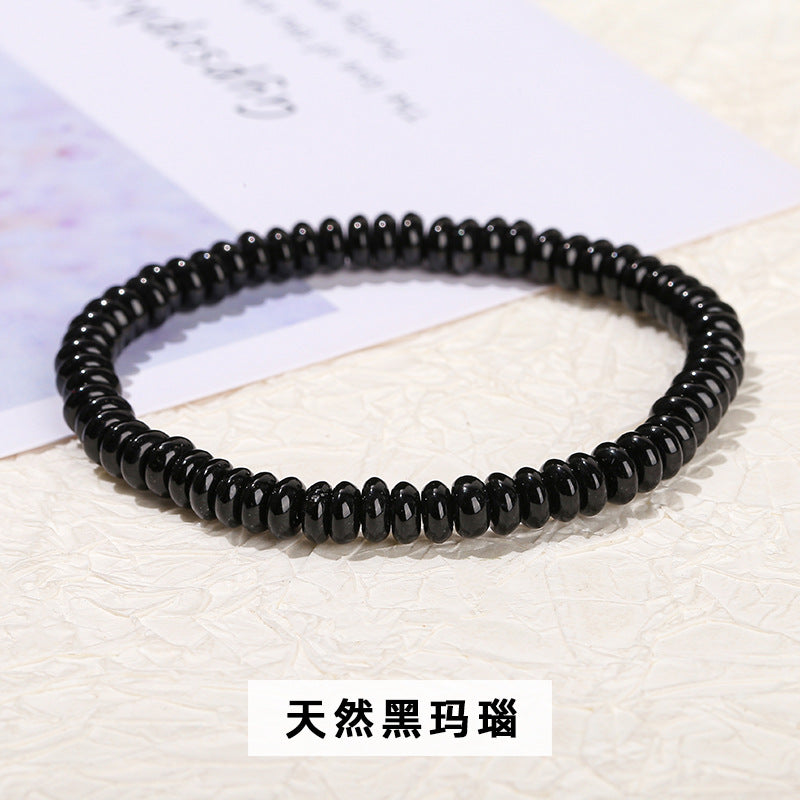 6Mm natural Tianshan Cui abacus bead bracelet.