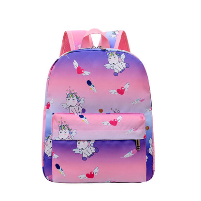 Cartoon cute gradient color children's schoolbag