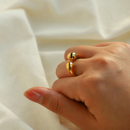 Polished gold-plated stainless steel ring