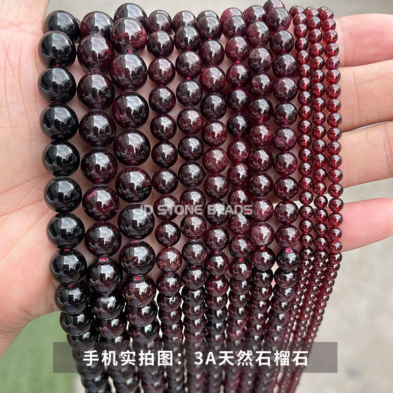 Garnet loose beads burgundy round beads bracelet beads