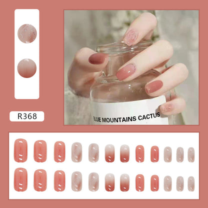 Wearable Blush Short Removable Nail Stickers