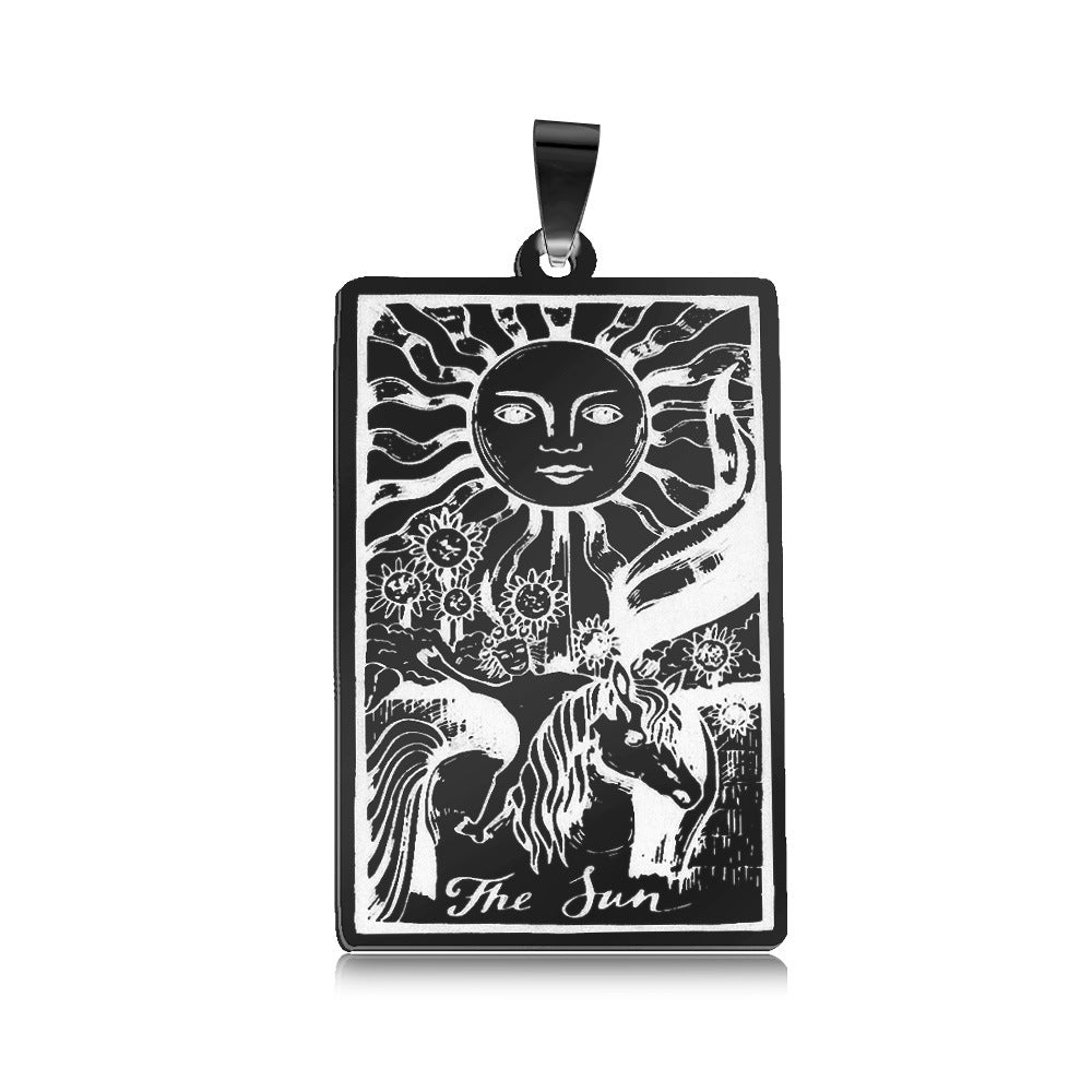 5 pcs/bag gun black tarot brand titanium steel pendant