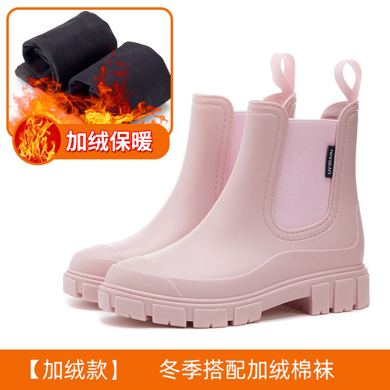 Fashion Chelsea rain shoes women's platform waterproof