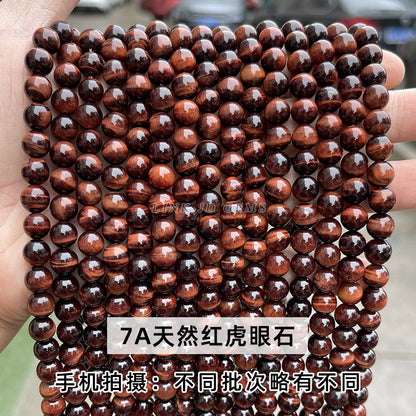 Red tiger's eye stone round beads