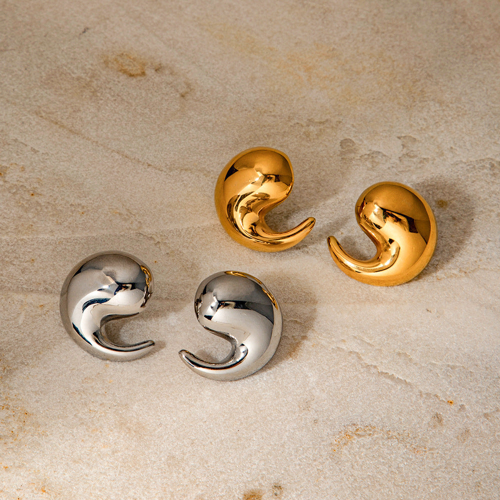 French Polished Hollow Earrings