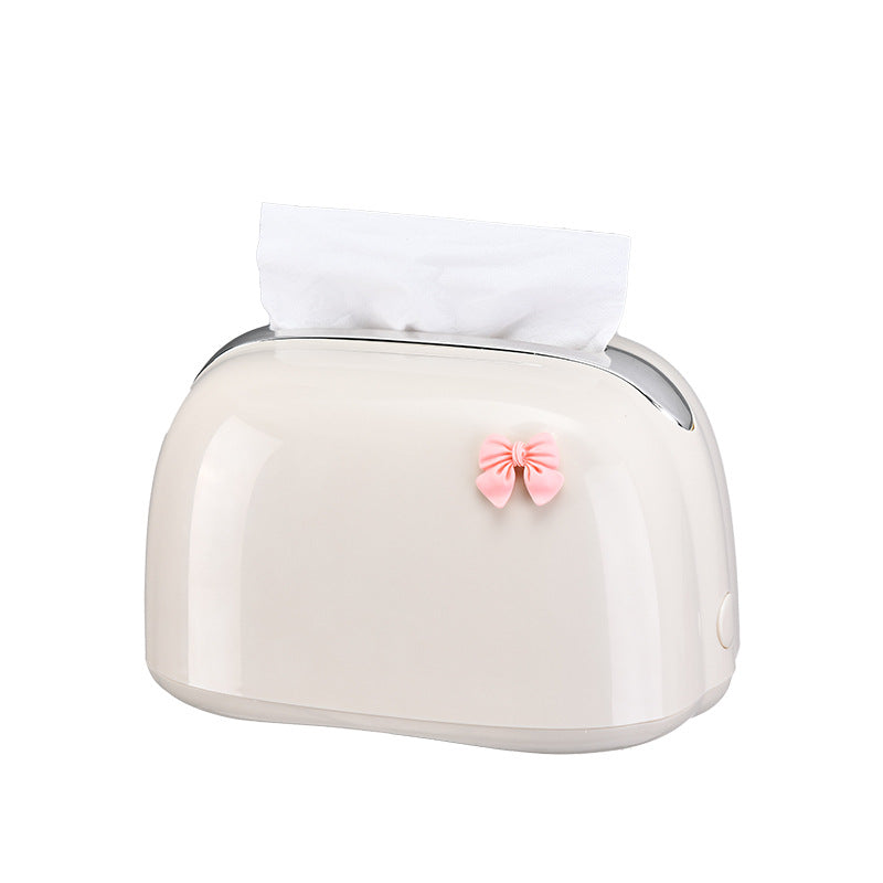 Premium Cream Tissue Box, Creative Desktop Organizer